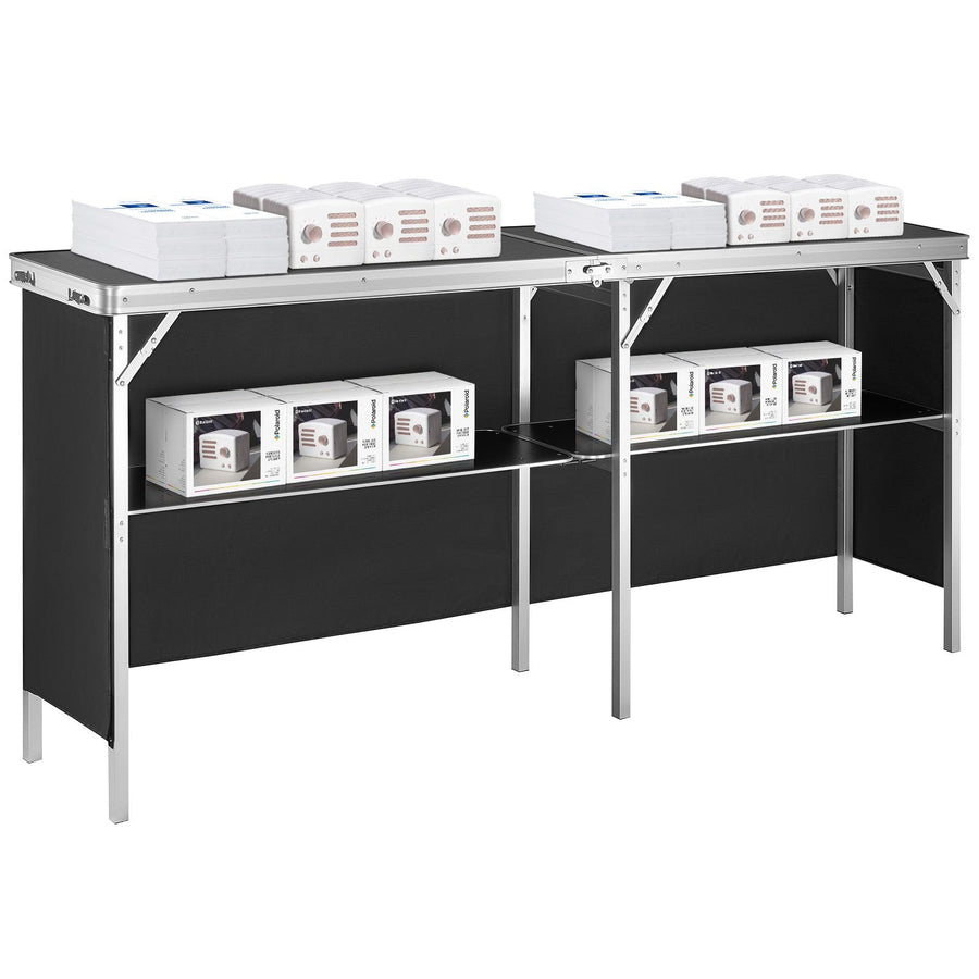 Extra Long Folding Portable Bar Table - Tradeshow Podium Table for Indoor