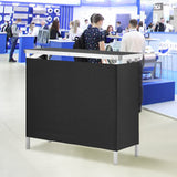 VEVOR Folding Portable Bar Table, Tradeshow Podium Table for Indoor, Outdoor, Party, Picnic, Exhibition, Includes Carrying Case, Storage Shelf and Black Skirt, 38.39