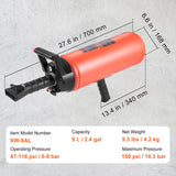 VEVOR Tire Bead Seater, 2.4 Gal/9 L Air Tire Bead Blaster, 150 PSI Handheld Bead Bazooka, Portable Tire Inflator Tool, 87-116 PSI Operating Pressure for Tractor Truck ATV Car and Automobile Repair - Close-Up Angle
