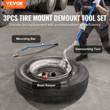 VEVOR Tire Mount Demount Tool, 571-622 mm Manual Steel Tire Changer Mount Demount Removal Tool, with Extra Bead Keeper, Tubeless Truck Bead Breaker, 3