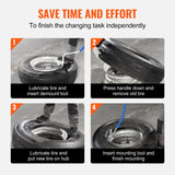 VEVOR Tire Mount Demount Tool, 571-622 mm Manual Steel Tire Changer Mount Demount Removal Tool, with Extra Bead Keeper, Tubeless Truck Bead Breaker, 3