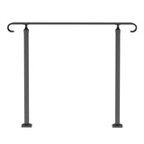 VEVOR Handrails for Outdoor Steps, Fit 1-3 Steps Wrought Iron Handrail, Outdoor Stair Railing, Adjustable Front Porch Hand Rail, Black Transitional Hand railings for Concrete Steps or Wooden Stairs