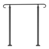 VEVOR Handrails for Outdoor Steps, Fit 1-3 Steps Outdoor Stair Railing, Wrought Iron Handrail, Adjustable Front Porch Hand Rail, Black Transitional Hand railings for Concrete Steps or Wooden Stairs - Extra Image