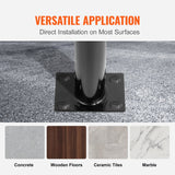 VEVOR Single Post 1-2, Black Steel Railing 441LBS Capacity Baking Varnish Iron Stairs Stylish Handrails for Outdoor Steps with Expansion Bolts & Drill Bit - 45-Degree Angle