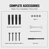 VEVOR Single Post 1-2, Black Steel Railing 441LBS Capacity Baking Varnish Iron Stairs Stylish Handrails for Outdoor Steps with Expansion Bolts & Drill Bit - Rear View