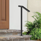 VEVOR Single Post 1-2, Black Steel Railing 441LBS Capacity Baking Varnish Iron Stairs Stylish Handrails for Outdoor Steps with Expansion Bolts & Drill Bit - Low Angle