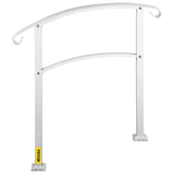 VEVOR 3-Step Handrails for Outdoor Steps Fits 1 or 3 Steps Matte White Stair Rail Wrought Iron Handrail with Installation Kit Hand Rails for Outdoor Step - Extra Image