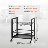 Blueprint Storage Rack, 12 Slots Blueprint Holder with Wheels, Mobile Metal Blueprint Storage Cart for Map Poster Architectural Construction Plan, Roll File Organizer for Home, Office, School - Close-Up Angle