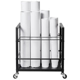 Blueprint Storage Rack, 12 Slots Blueprint Holder with Wheels, Mobile Metal Blueprint Storage Cart for Map Poster Architectural Construction Plan, Roll File Organizer for Home, Office, School
