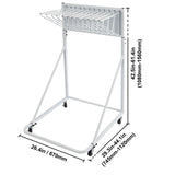 Mobile Blueprint Storage Rack, Plan Holder with 12 Pivot Brackets, Mobile Blueprint Holder Adjustable Height & Length, Poster Display Rack for Office and Home (Rack Only Without Clamps)