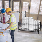 VEVOR Blueprint Storage Rack 50 Slots Mobile Roll File Holder for Architectural - Rear View
