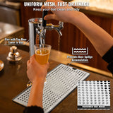 VEVOR Kegerator Beer Drip Tray 304 Stainless Steel Keg Trays with Non-Slip Pads - 45-Degree Angle