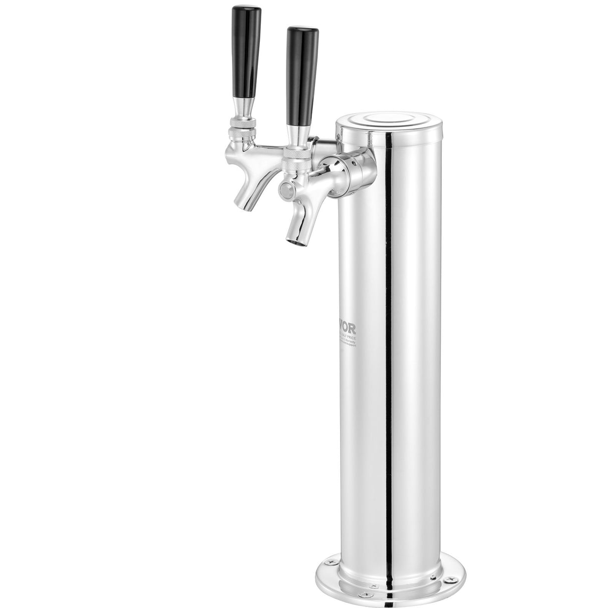 VEVOR Kegerator Tower Kit, Dual Taps Beer Conversion Kit, Stainless Steel Keg Beer Tower Dispenser with Dual Gauge W21.8 Regulator & A-System Keg
