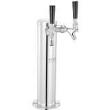 VEVOR Kegerator Tower Kit, Dual Taps Beer Conversion Kit, Stainless Steel Keg Beer Tower Dispenser with Dual Gauge W21.8 Regulator & A-System Keg