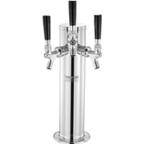 VEVOR Triple Taps Draft Beer Tower Dispenser, Stainless Steel Keg Beer Tower, Kegerator Tower Kit wi