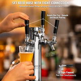 VEVOR Triple Taps Draft Beer Tower Dispenser, Stainless Steel Keg Beer Tower, Kegerator Tower Kit wi - Top-Down View