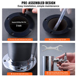 VEVOR Triple Taps Draft Beer Tower Dispenser, Stainless Steel Keg Beer Tower, Kegerator Tower Kit wi