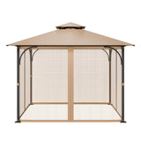 Gazebo Netting Replacement, Fit Most 10 x 10 x 7 FT Gazebo Curtain, Outdoor Garden Net, 4-Panel Sidewall Mesh Net, Patio Midge Netting with Double Zipper, Canopy Screen (Netting Only)