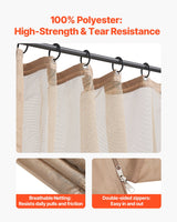 VEVOR Gazebo Netting Replacement, Fit Most 10 x 10 x 7 FT Gazebo Curtain, Outdoor Garden Net, 4-Panel Sidewall Mesh Net, Patio Midge Netting with Double Zipper, Canopy Screen (Netting Only) - Top-Down View