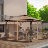 VEVOR Gazebo Netting Replacement, Fit Most 10 x 10 x 7 FT Gazebo Curtain, Outdoor Garden Net, 4-Panel Sidewall Mesh Net, Patio Midge Netting with Double Zipper, Canopy Screen (Netting Only) - Low Angle