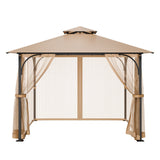 Gazebo Netting Replacement, Fit Most 10 x 10 x 7 FT Gazebo Curtain, Outdoor Garden Net, 4-Panel Sidewall Mesh Net, Patio Midge Netting with Double Zipper, Canopy Screen (Netting Only)