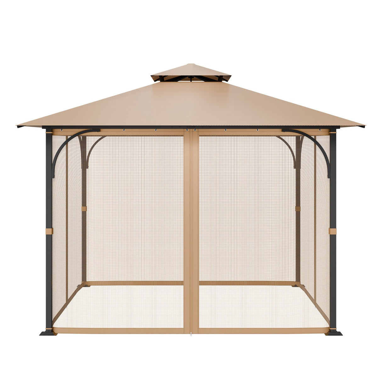 Gazebo Netting Replacement, Fit Most 10 x 10 x 7 FT Gazebo Curtain, Outdoor Garden Net, 4-Panel Sidewall Mesh Net, Patio Midge Netting with Double Zipper, Canopy Screen (Netting Only)