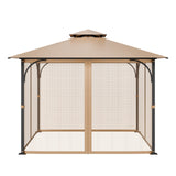 Gazebo Netting Replacement, Fit Most 10 x 10 x 7 FT Gazebo Curtain, Outdoor Garden Net, 4-Panel Sidewall Mesh Net, Patio Midge Netting with Double Zipper, Canopy Screen (Netting Only)