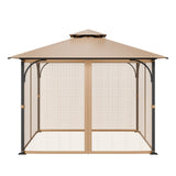 VEVOR Gazebo Netting Replacement, Fit Most 10 x 10 x 7 FT Gazebo Curtain, Outdoor Garden Net, 4-Panel Sidewall Mesh Net, Patio Midge Netting with Double Zipper, Canopy Screen (Netting Only) - Extra Image