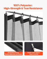 VEVOR Gazebo Netting Replacement, Fit Most 12 x 12 x 7.5 FT Gazebo Curtain, Outdoor Garden Net, 4-Panel Sidewall Mesh Net, Patio Midge Netting with Double Zipper, Canopy Screen (Netting Only) - Top-Down View