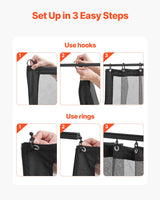 VEVOR Gazebo Netting Replacement, Fit Most 12 x 12 x 7.5 FT Gazebo Curtain, Outdoor Garden Net, 4-Panel Sidewall Mesh Net, Patio Midge Netting with Double Zipper, Canopy Screen (Netting Only) - Rear View