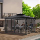 VEVOR Gazebo Netting Replacement, Fit Most 12 x 12 x 7.5 FT Gazebo Curtain, Outdoor Garden Net, 4-Panel Sidewall Mesh Net, Patio Midge Netting with Double Zipper, Canopy Screen (Netting Only) - Low Angle