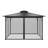 VEVOR Gazebo Netting Replacement, Fit Most 12 x 12 x 7.5 FT Gazebo Curtain, Outdoor Garden Net, 4-Panel Sidewall Mesh Net, Patio Midge Netting with Double Zipper, Canopy Screen (Netting Only) - Extra Image