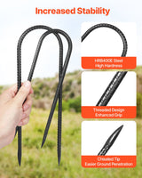 VEVOR 304.8 mm 8 Pack Rebar Stakes Heavy Duty U Shape Galvanized Ground Anchors - Side View