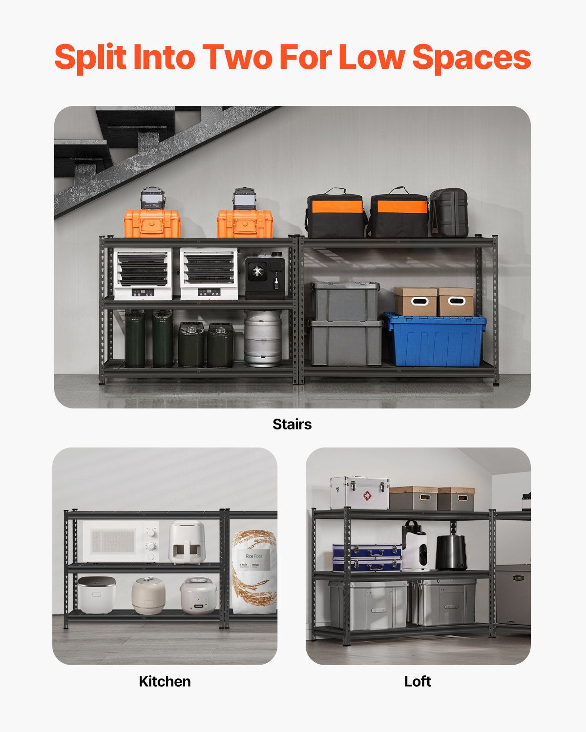 VEVOR Storage Shelves 5 Tier Adjustable Heavy Duty Garage Shelving Unit 1134 kg