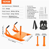 VEVOR Weight Power Pull Push Sled Fitness Strength Speed Training Sled Orange - Close-Up Angle