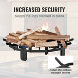 VEVOR Log Grate, 27 inch Heavy Duty Wheel Fire Grate with 6 Support Legs, Solid Powder-coated Steel Bars, Log Firewood Burning Rack Holder for Wood