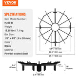 VEVOR Log Grate, 27 inch Heavy Duty Wheel Fire Grate with 6 Support Legs, Solid Powder-coated Steel Bars, Log Firewood Burning Rack Holder for Wood