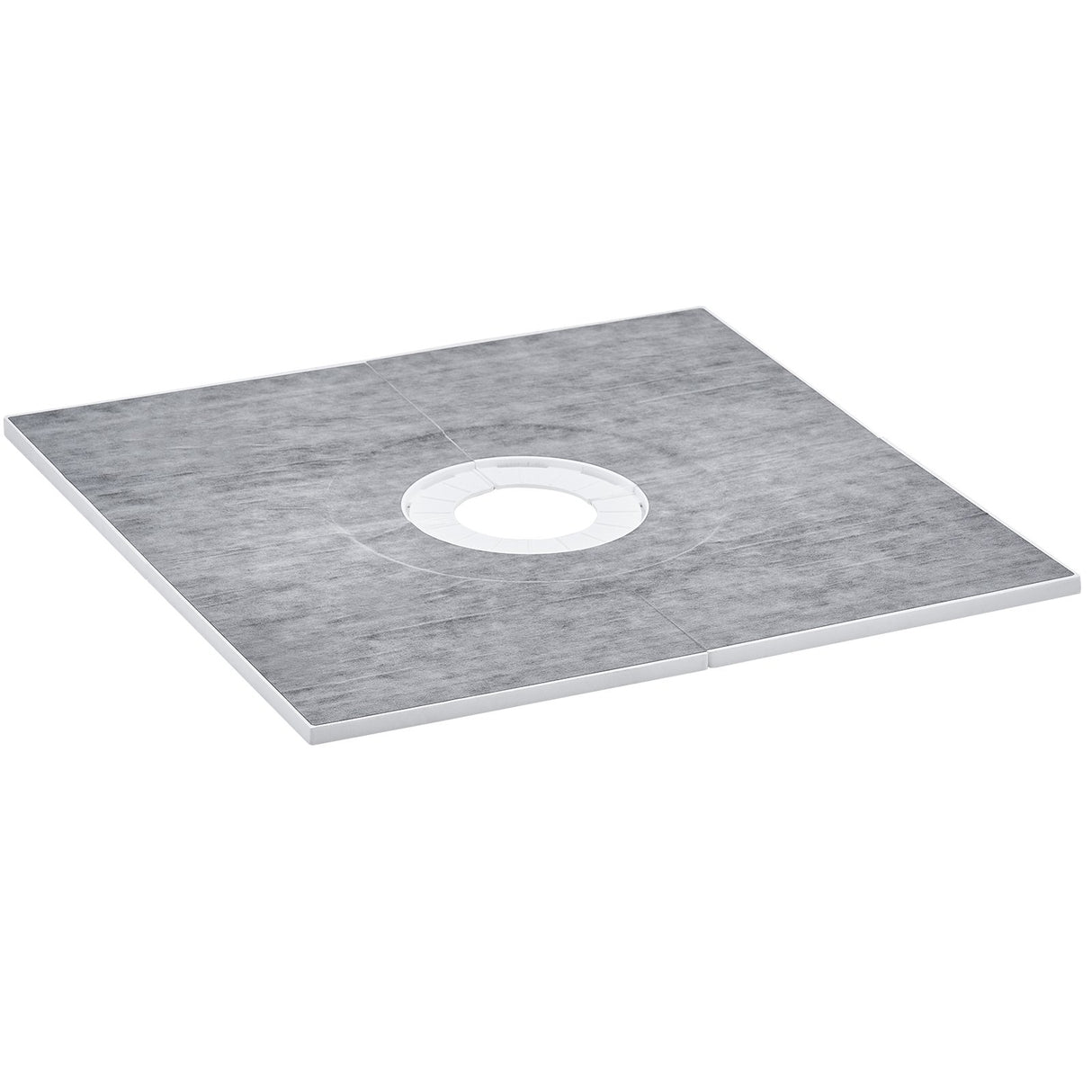 VEVOR Shower Curb Kit, 914x914mm Shower Pan Kit with 160mm Central Drain, Lightweight EPS Shower Installation Kits with 2 Waterproof Cloths, Shower