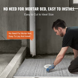 VEVOR Shower Curb Kit, 1219x1828mm Shower Pan Kit with 160mm Central Drain, Lightweight EPS Shower Installation Kits with 2 Waterproof Cloths, Shower