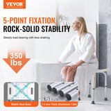 VEVOR Shower Chair, Adjustable Height Shower Stool with Built-in Handles, Shower Seat for Inside Shower or Tub, Non-Slip Bench Bathtub Stool Seat for Elderly Disabled Handicap, 158.8 kg Capacity - Front View