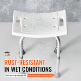 VEVOR Shower Chair, Adjustable Height Shower Stool with Built-in Handles, Shower Seat for Inside Shower or Tub, Non-Slip Bench Bathtub Stool Seat for Elderly Disabled Handicap, 158.8 kg Capacity - Top-Down View