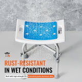 VEVOR Shower Chair, Adjustable Height Shower Stool with Crossbar Support, Shower Seat for Inside Shower or Tub, Non-Slip Bench Bathtub Stool Seat for Elderly Disabled Handicap, 226.8 kg Capacity - Top-Down View