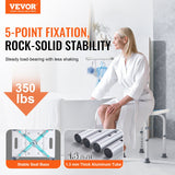 VEVOR Shower Chair, Adjustable Height Shower Stool, Shower Seat for Inside Shower or Tub, Non-Slip Bench Bathtub Stool Seat for Elderly Disabled Handicap, 158.8 kg Capacity - Front View