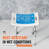 VEVOR Shower Chair, Adjustable Height Shower Stool, Shower Seat for Inside Shower or Tub, Non-Slip Bench Bathtub Stool Seat for Elderly Disabled Handicap, 158.8 kg Capacity - Top-Down View