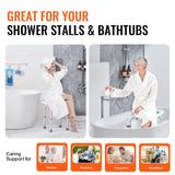 VEVOR Shower Chair, Adjustable Height Shower Stool, Shower Seat for Inside Shower or Tub, Non-Slip Bench Bathtub Stool Seat for Elderly Disabled Handicap, 158.8 kg Capacity - 45-Degree Angle