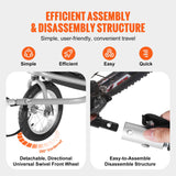 VEVOR Bike Trailer for Toddlers, Kids, Double Seat, 40 kg Load, 2-In-1 Canopy Carrier Converts to Stroller, Tow Behind Foldable Child Bicycle Trailer with Universal Bicycle Coupler, Orange and Gray - 45-Degree Angle