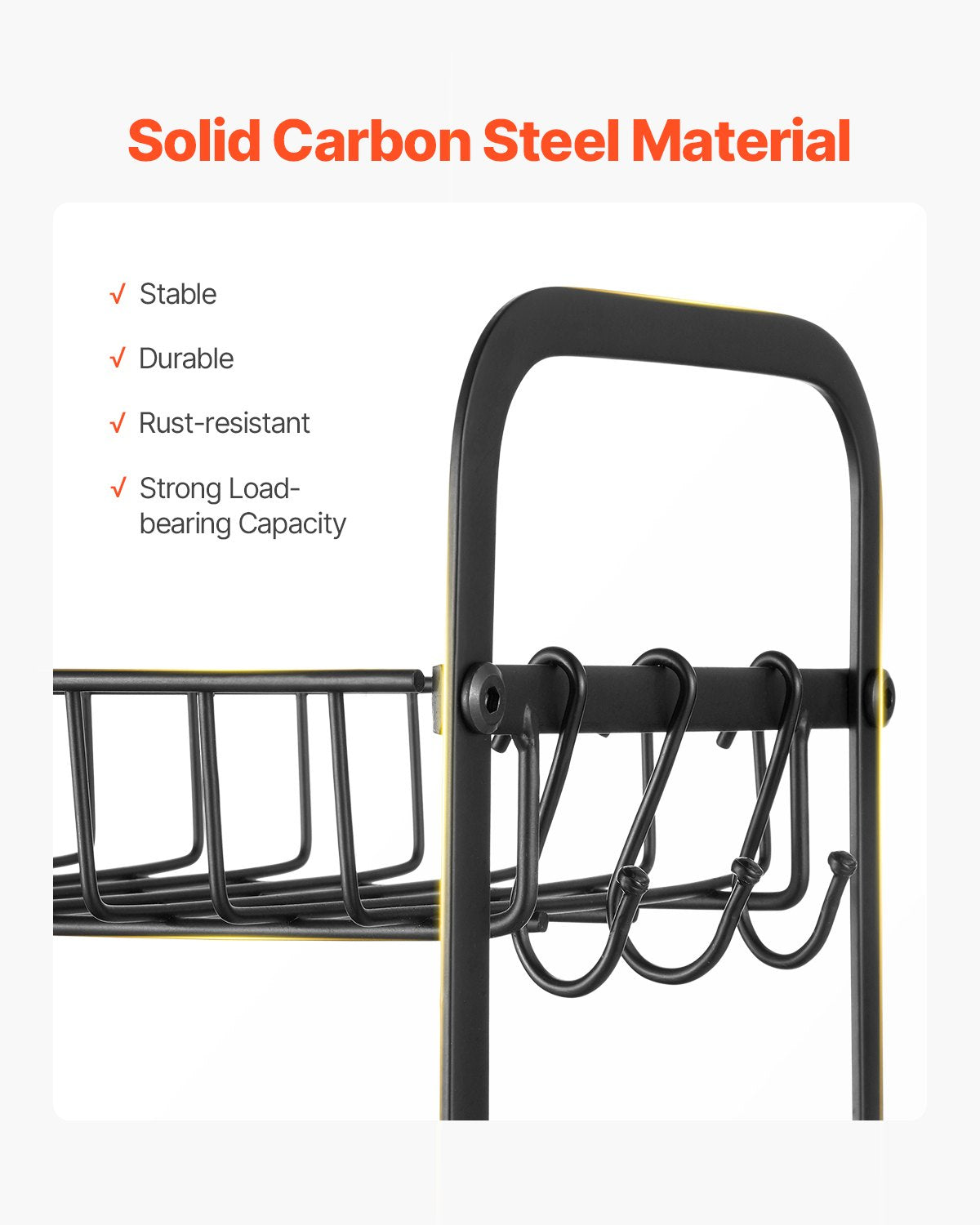 VEVOR 2 Tier Coffee Bar Organizer for Countertop w/ 12 Movable Hooks Mug Holder