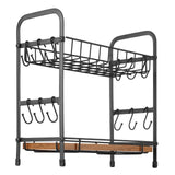 VEVOR 2 Tier Coffee Bar Organizer for Countertop w/ 12 Movable Hooks Mug Holder - Extra Image