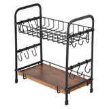 VEVOR 2 Tier Coffee Bar Organizer for Countertop w/ 12 Movable Hooks Mug Holder - Extra Image
