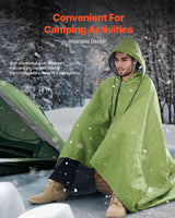 VEVOR Camping Blanket 2 m x 1.5 m Wearable Warm Stadium Blanket Army Green - Front View